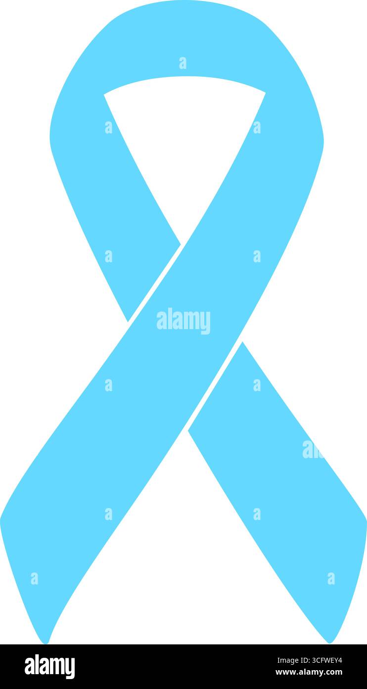 Blue awareness ribbon used for prostate cancer fundraising vector Stock ...