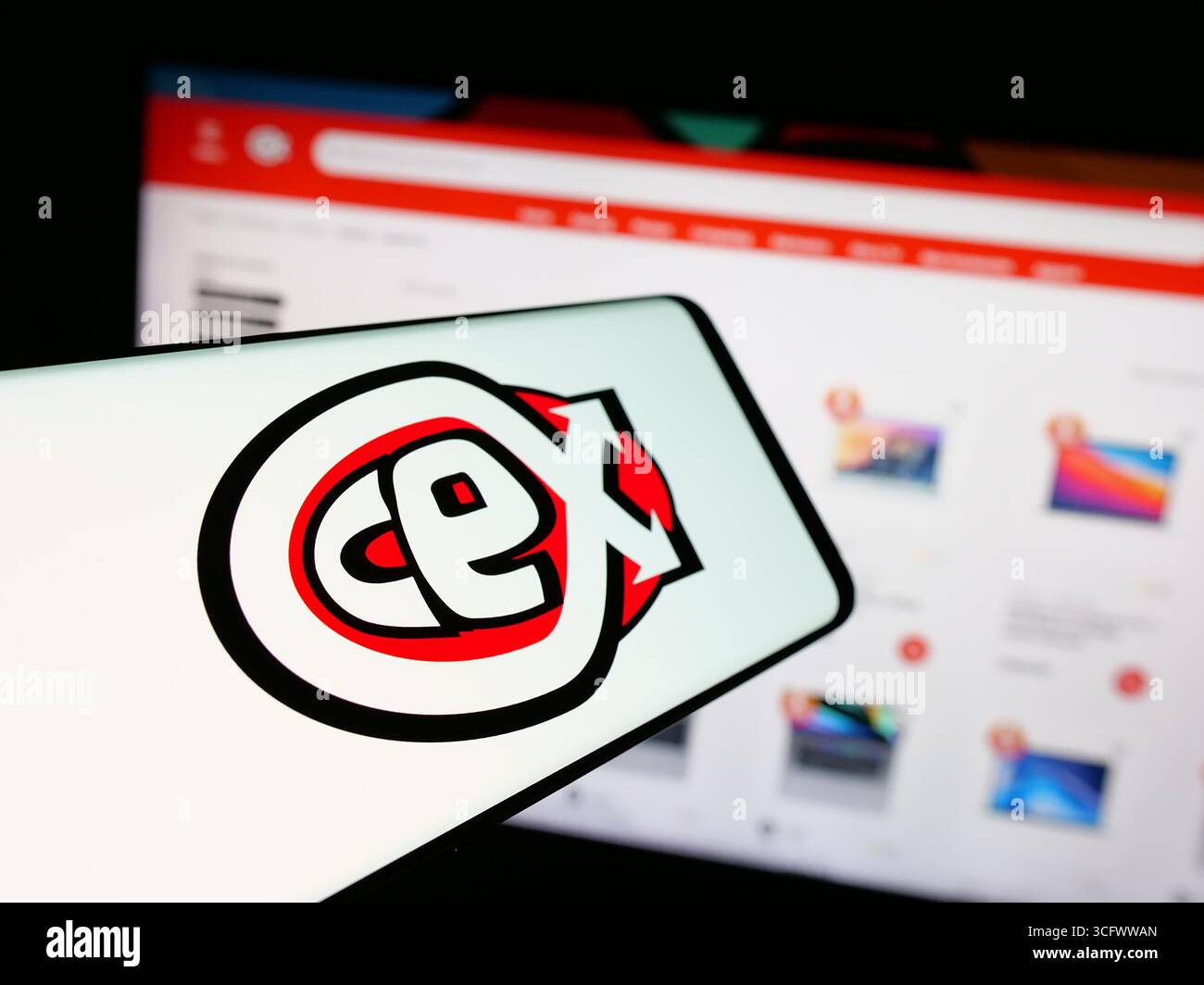 Germany. 18th Aug, 2025. In this photo illustration, a smartphone with the logo of British retail company C.E.X. Limited (CeX) is seen on screen in front of website. (Photo by Timon Schneider/SOPA Images/Sipa USA) *** Strictly for editorial news purposes only *** Credit: Sipa USA/Alamy Live News Stock Photo