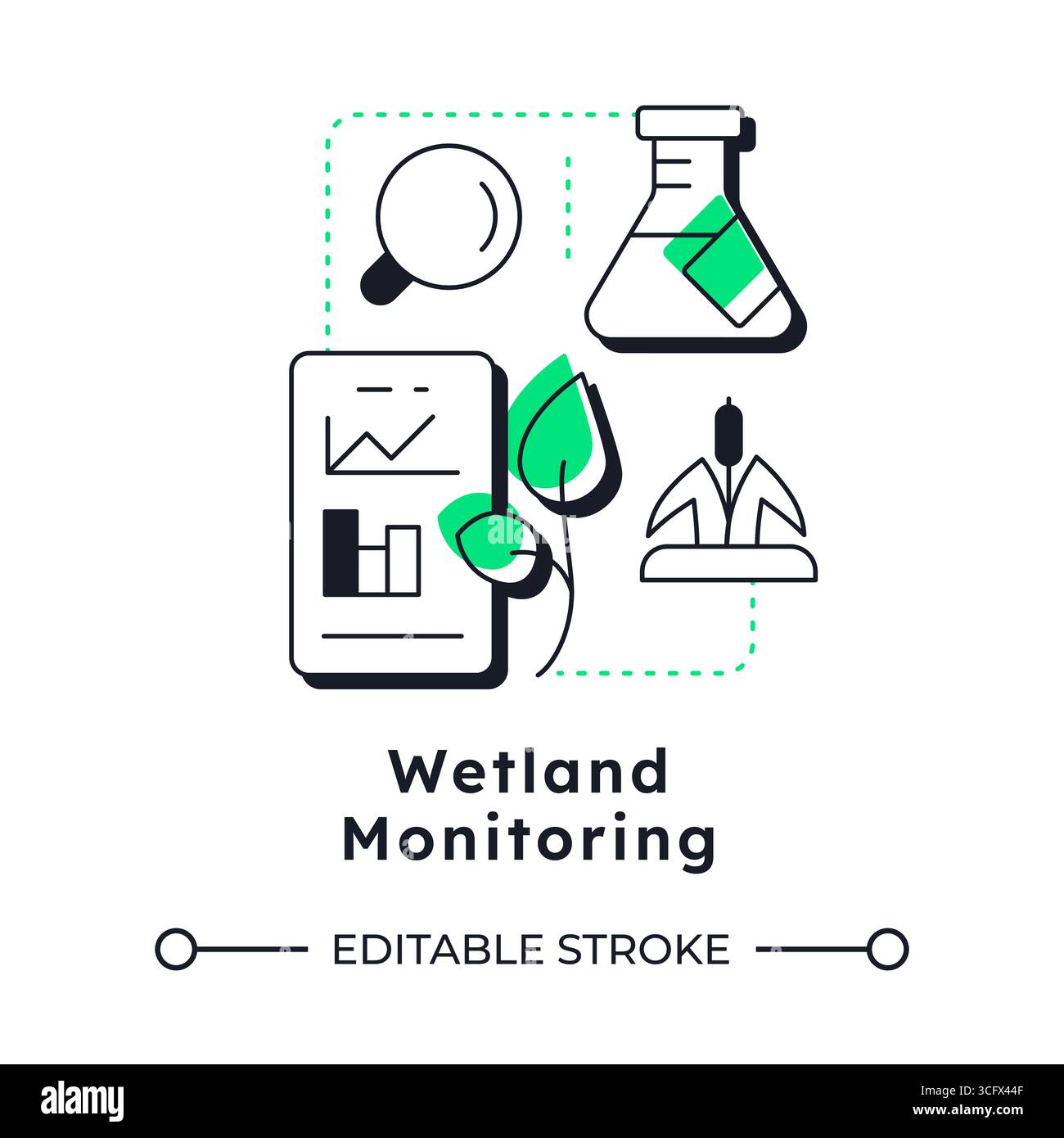 Wetland monitoring modern linear concept icon Stock Vector Image & Art ...