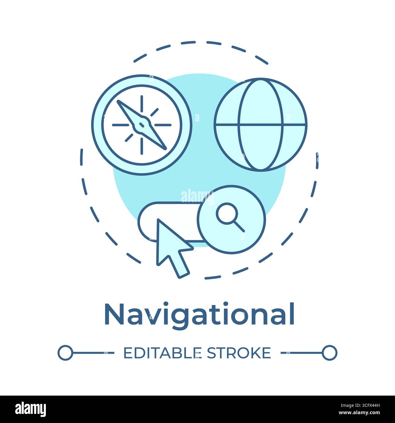 Navigational soft blue concept icon Stock Vector
