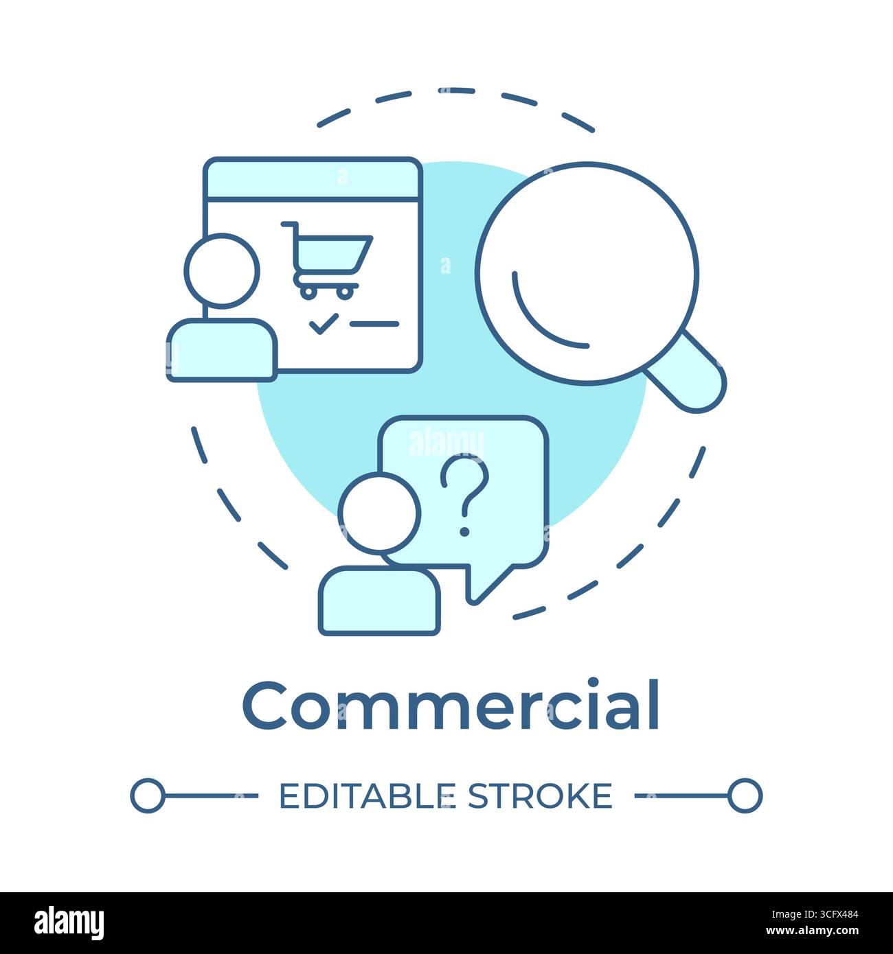 Commercial soft blue concept icon Stock Vector