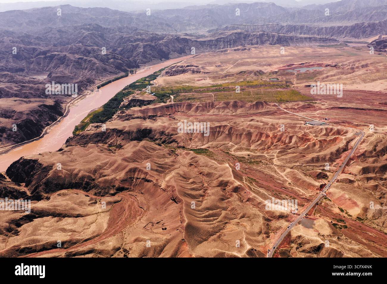 Exploring the geomorphology of the Yellow River and Loess Plateau region Stock Photo
