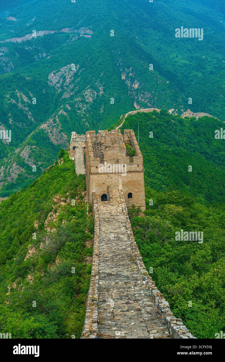 Simatai Great Wall in Beijing, China with blue sky Stock Photo