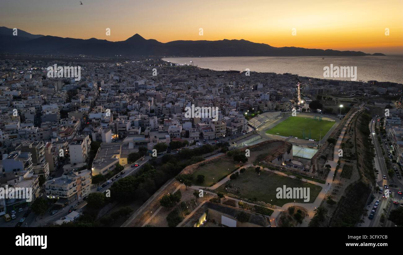 Heraklion City aerial cityscape crete island - Stock Image