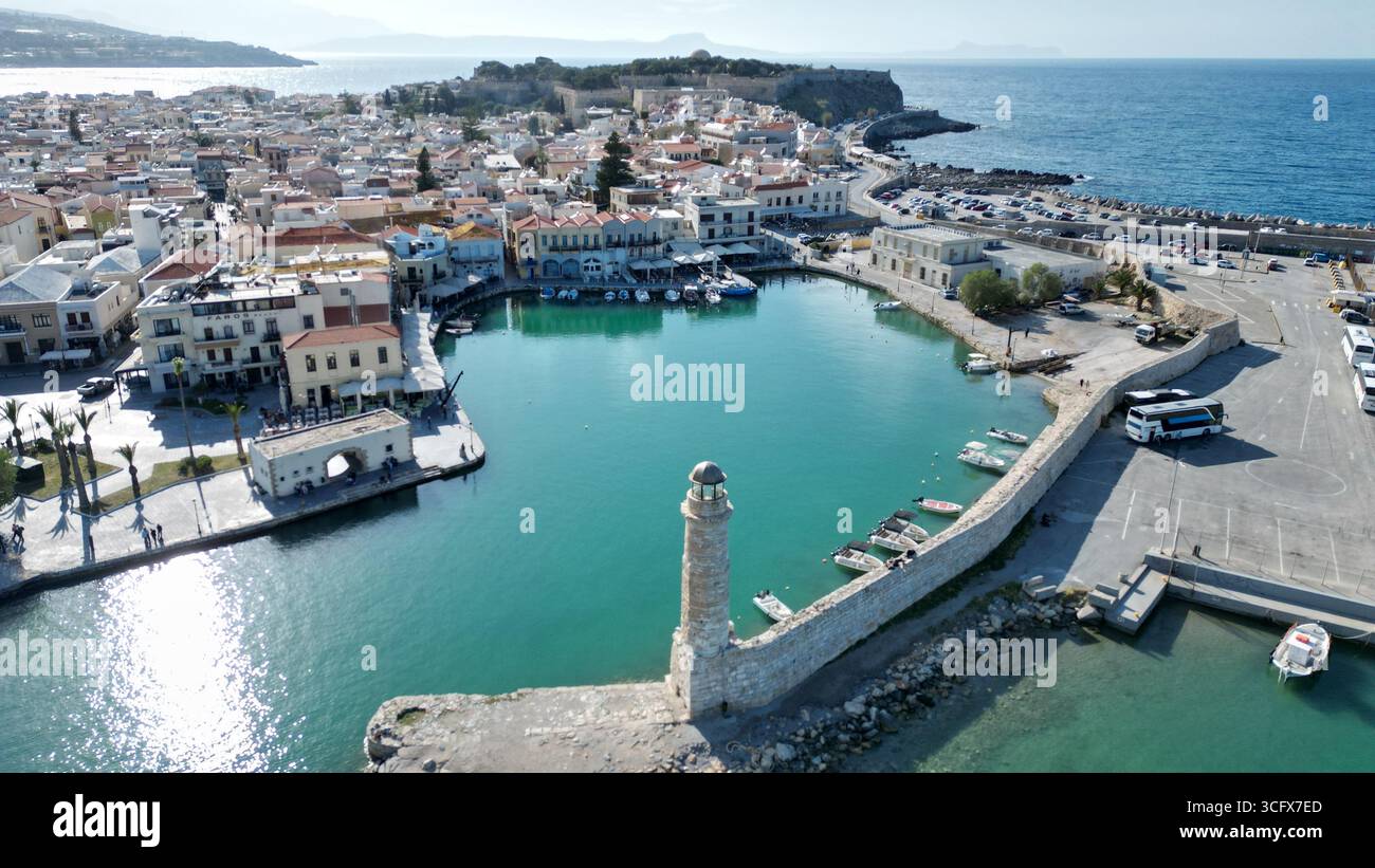 Rethymno City aerial view Crete - Stock Image
