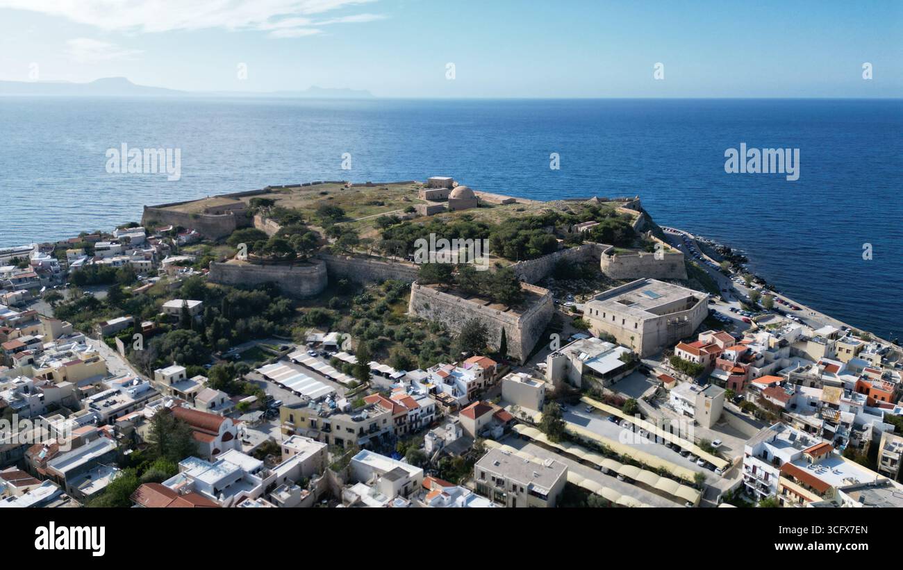Rethymno City aerial view Crete - Stock Image