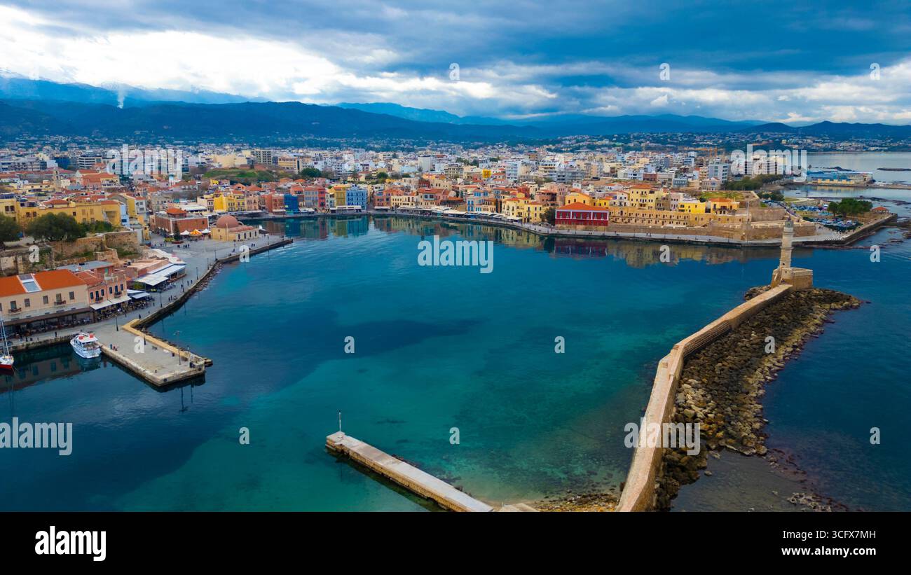 Chania Cityscape Crete island Greece - Stock Image