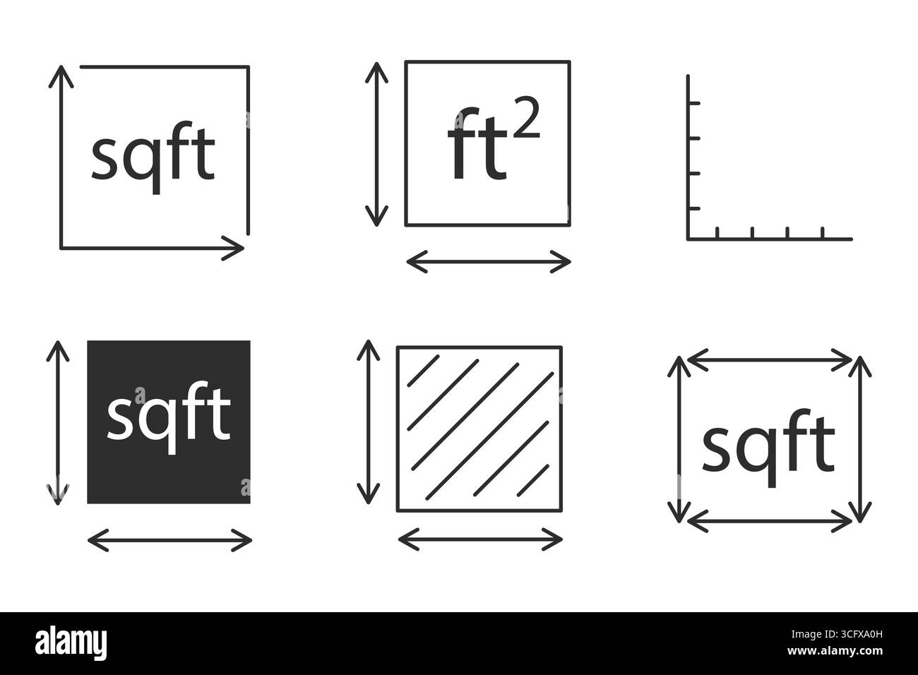 square-area-measure-line-icon-square-foot-ft-size-space-length