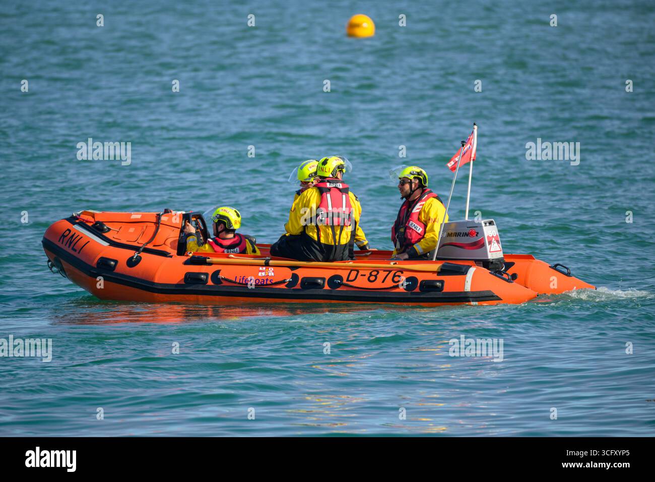 Eastbourne inshore lifeboat at sea during the Airborne Airshow 2025 Stock Photo