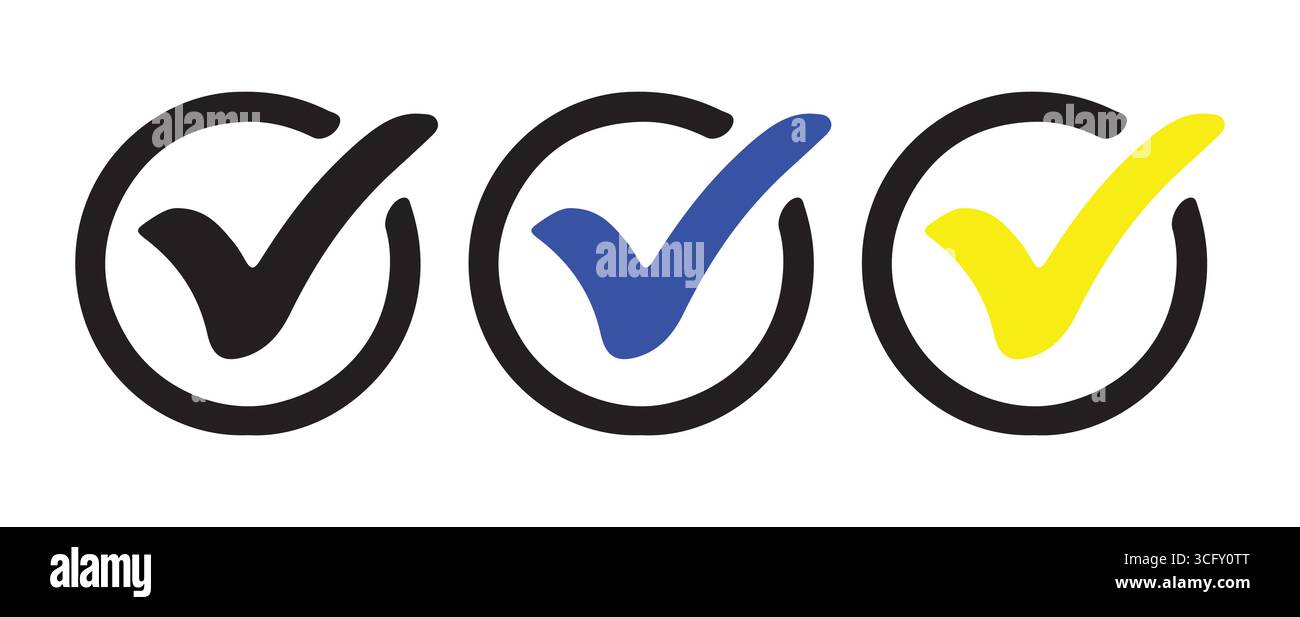 Simple Checkbox Icons in Various Colors for User Interface vector illustration Stock Vector