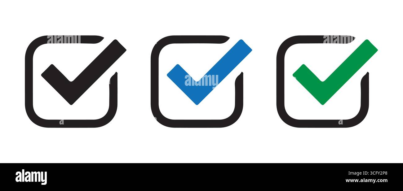 Confirmation Check in Colorful Checkbox Stock Vector Image & Art - Alamy
