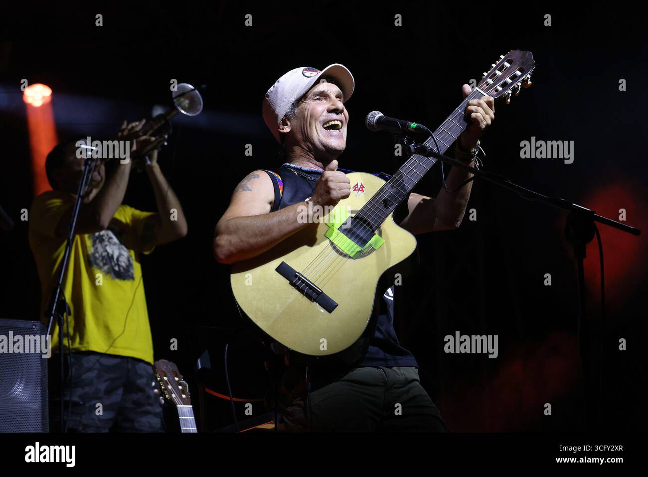 In the photo Manu Chao enchanted the audience of Bagheria Stock Photo