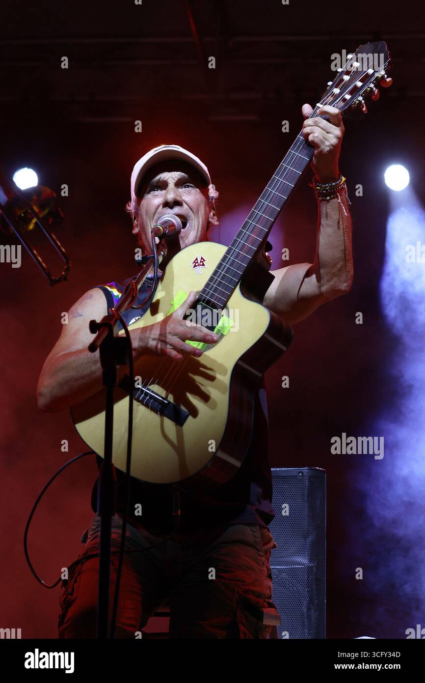In the photo Manu Chao enchanted the audience of Bagheria Stock Photo
