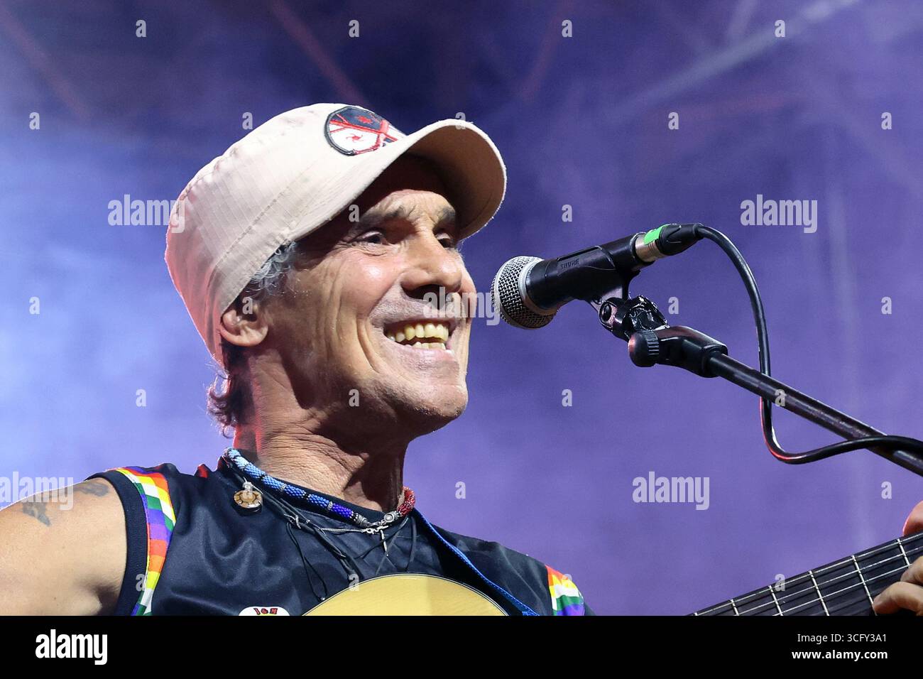 In the photo Manu Chao enchanted the audience of Bagheria Stock Photo
