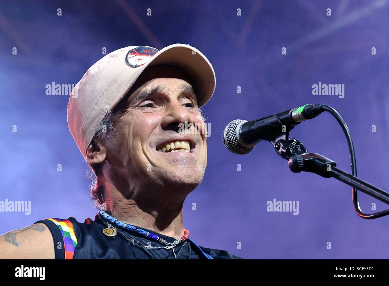 In the photo Manu Chao enchanted the audience of Bagheria Stock Photo
