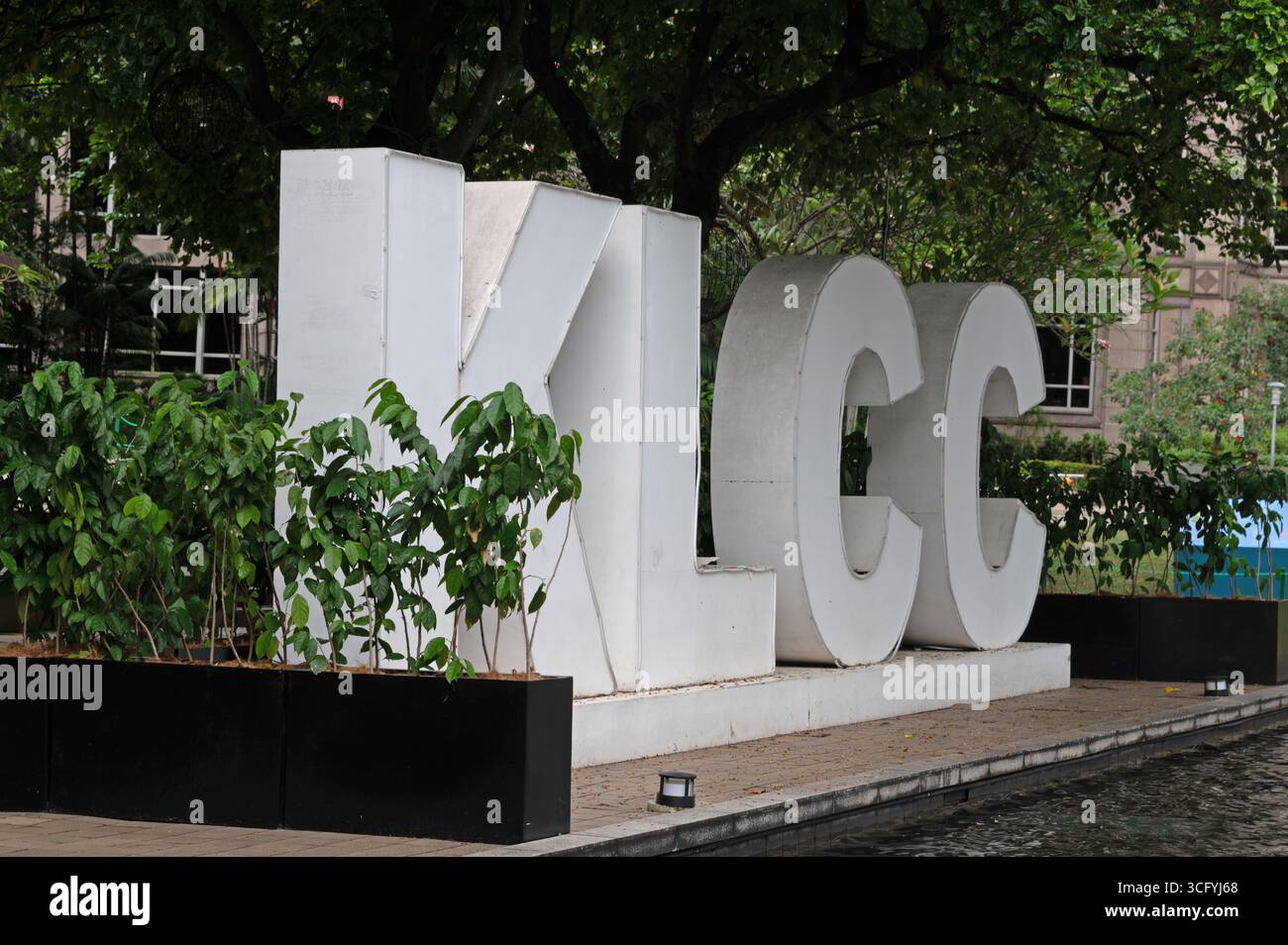 Klcc Sign A large park sign - KLCC Park (Kuala Lumpur City Council) near the base ...