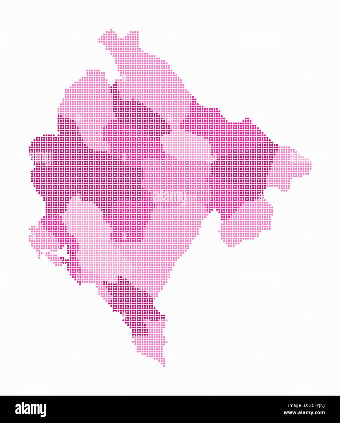 Montenegro dotted map. Digital style map of the country on white ...