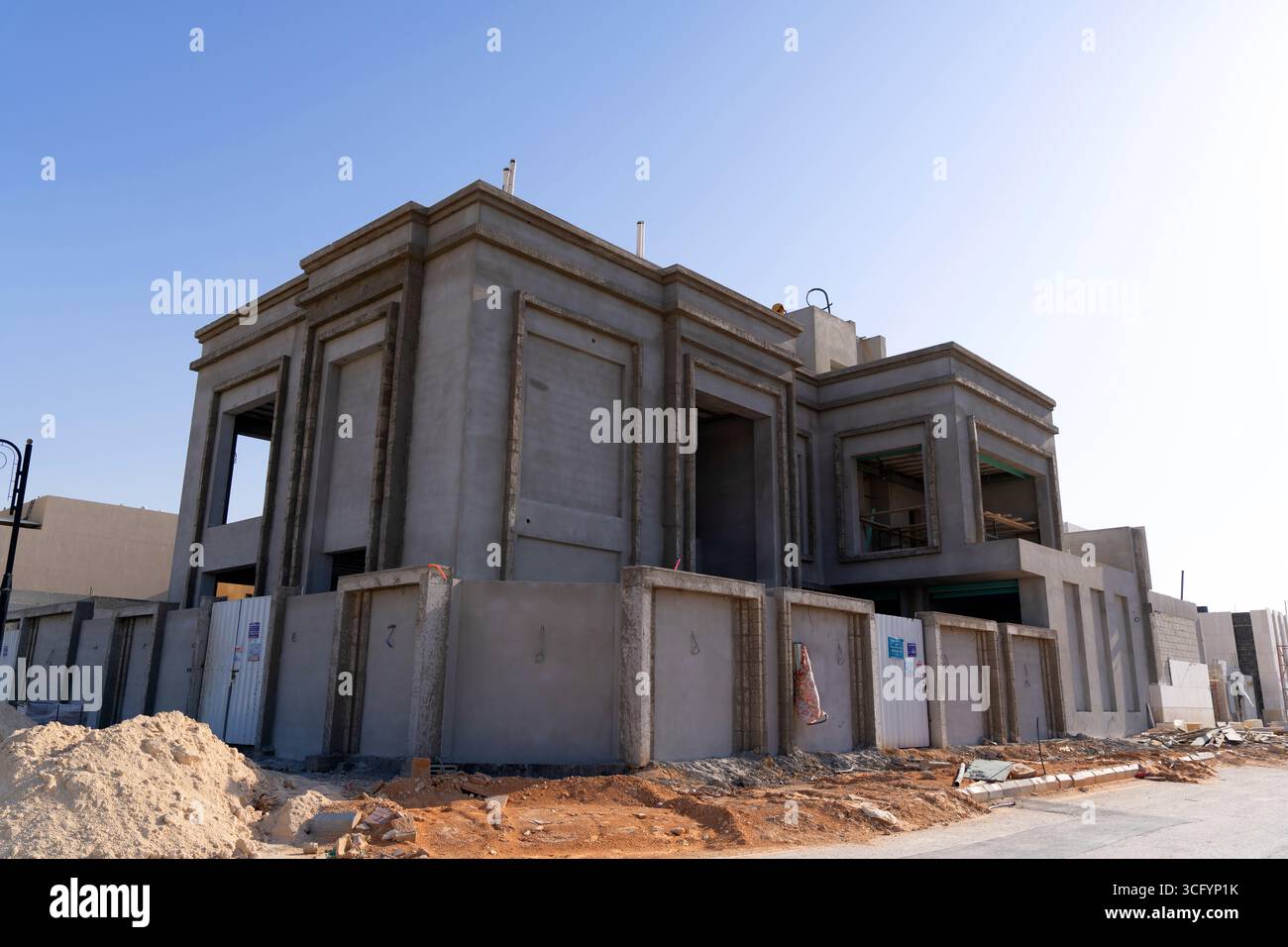 Build Home Riyadh New house under construction in Riyadh, Saudi Arabia, showing cement ...