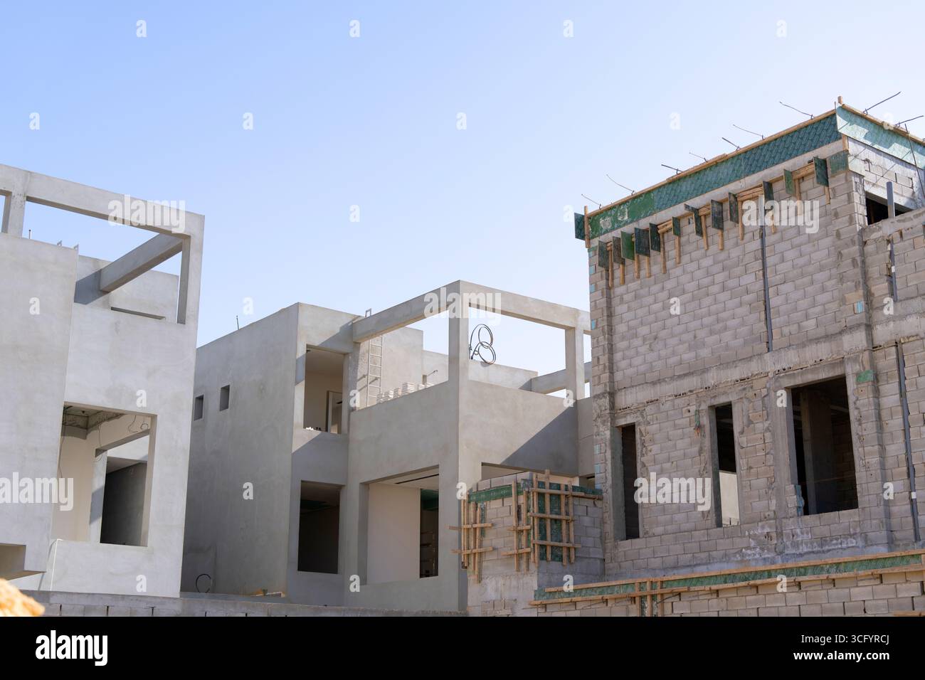 Build Home Riyadh New house under construction in Riyadh, Saudi Arabia, showing cement ...