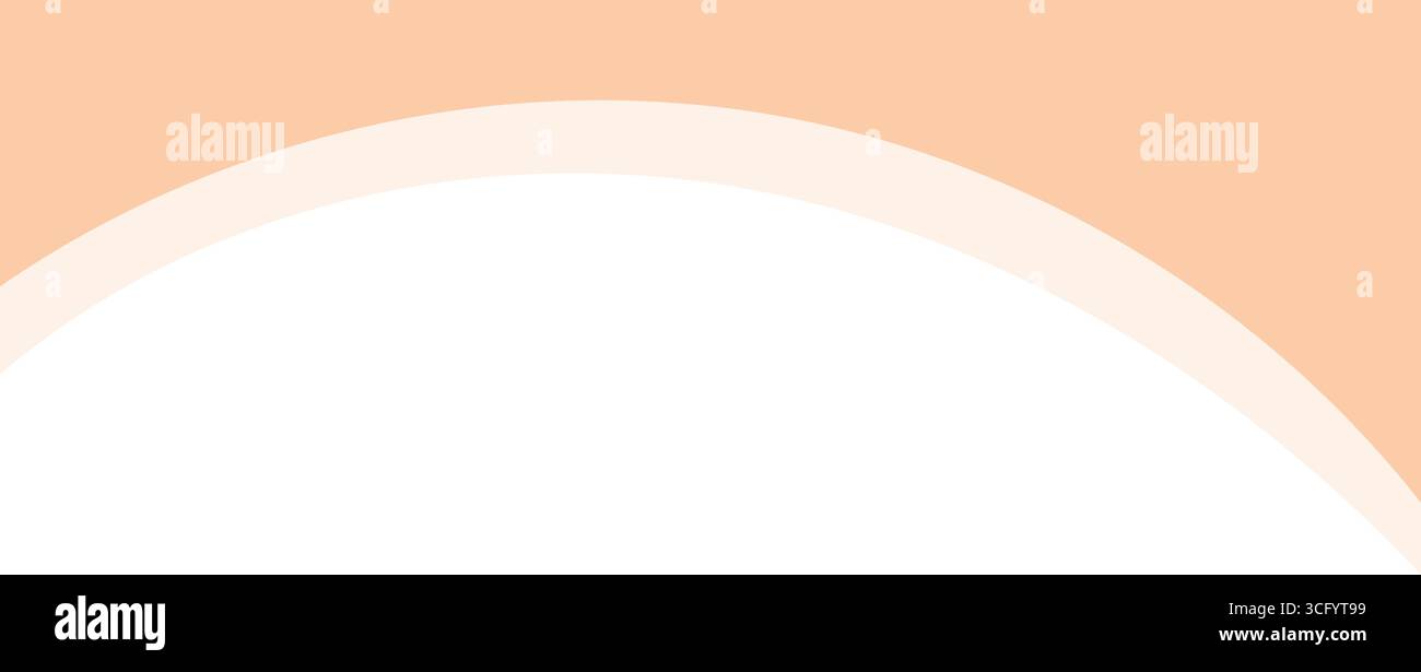 Abstract header template with soft orange wave and transparent background flat vector illustration Stock Vector