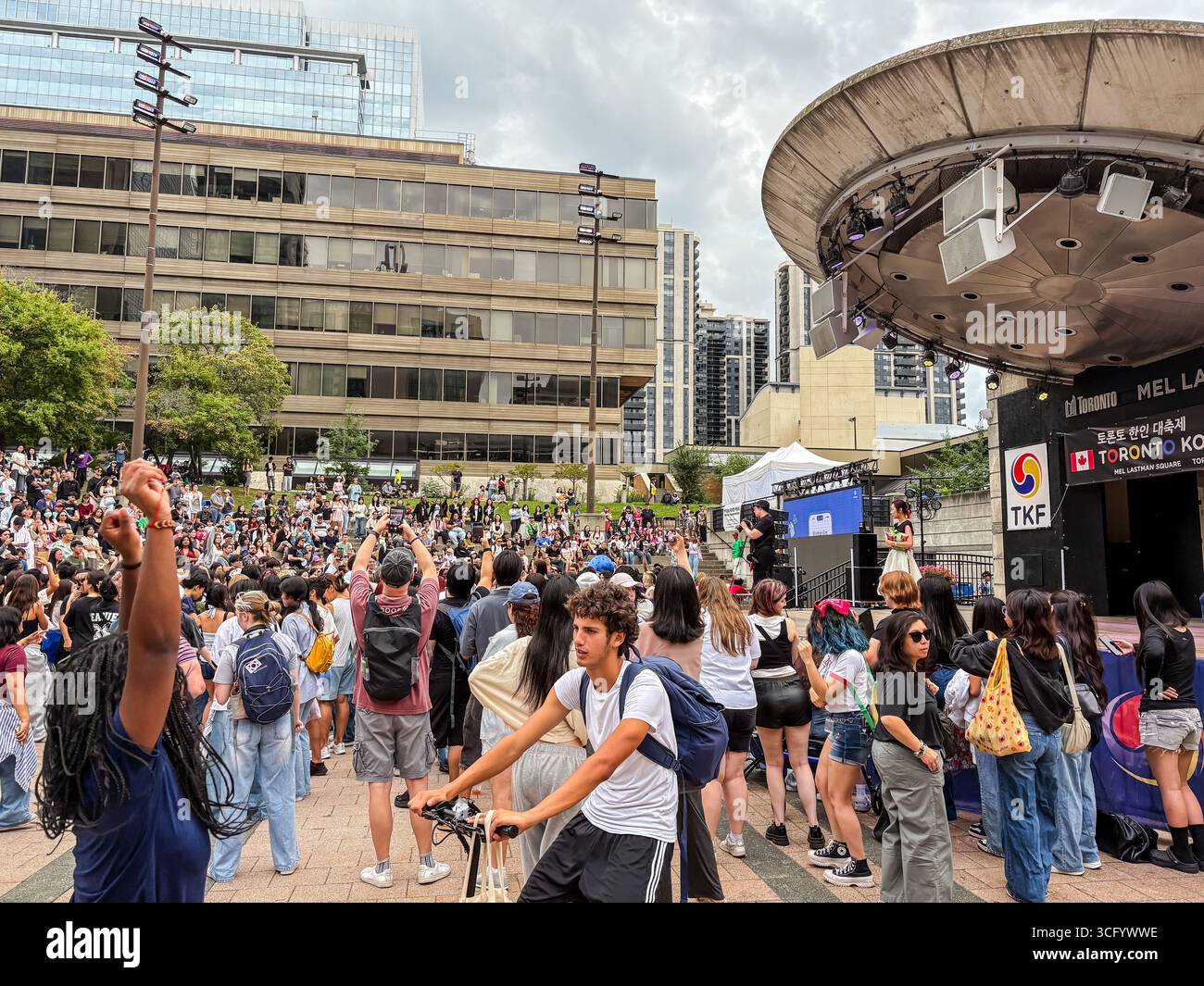 Kfest Korean festival crowd gathered at Mel Lastman Square in Toronto, Canada ...