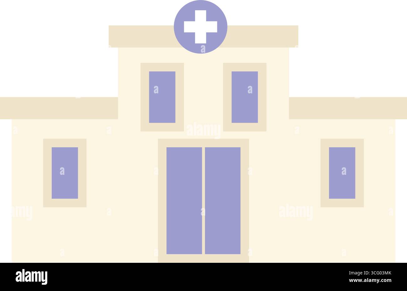 Hospital Building Icon Flat Vector Illustration Stock Vector