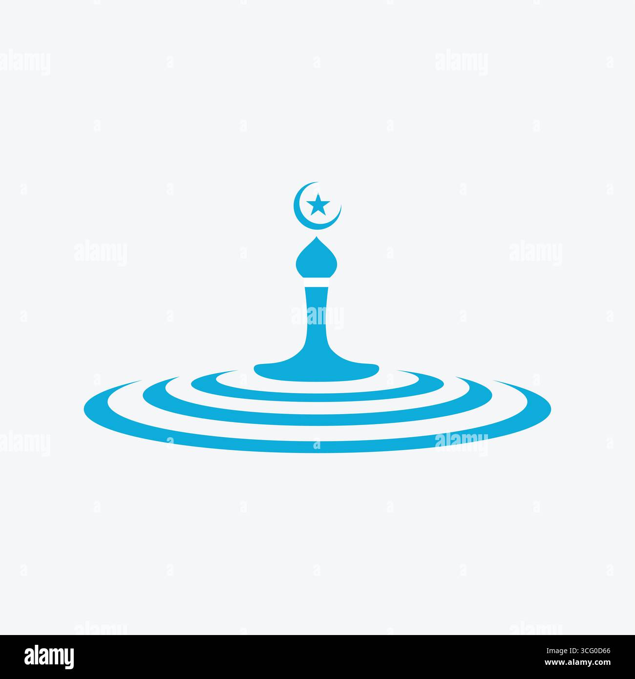 Islamic water droplet logo design Stock Vector