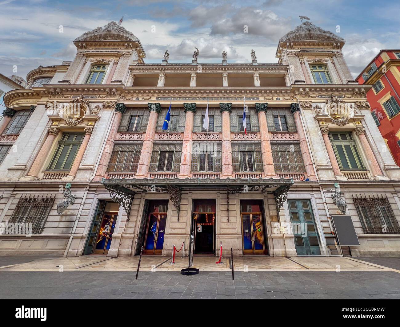 Nice, France - August 22, 2025: Nice Municipal Theater entrance facade ...