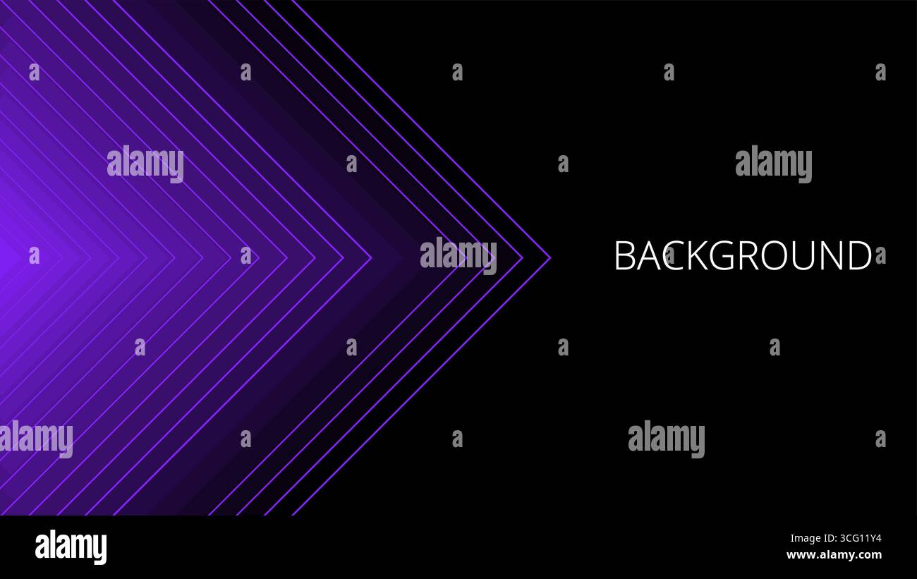 Black abstract background with purple triangular pattern, modern geometric texture, diagonal rays and angles Stock Vector