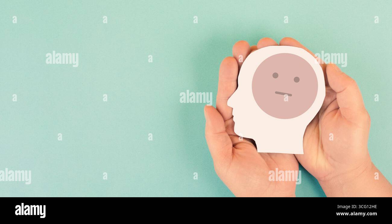 Sad Face, Mental Health, Attitude, Negative Mind, Influence Emotion, Support And Depression, Exhaustion, Stress And Frustration Stock Photo