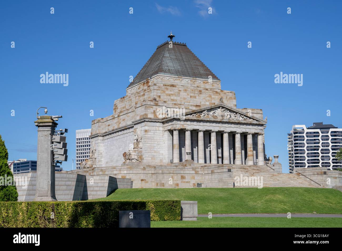 The Shrine of Remembrance commemorating contributions made in war and peace in Melbourne, Australia. Stock Photo