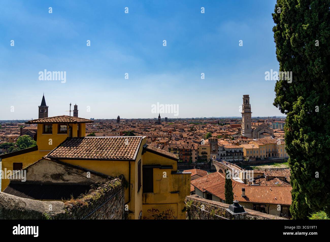 Hilltop View over Verona and the Adige River Stock Photo - Alamy