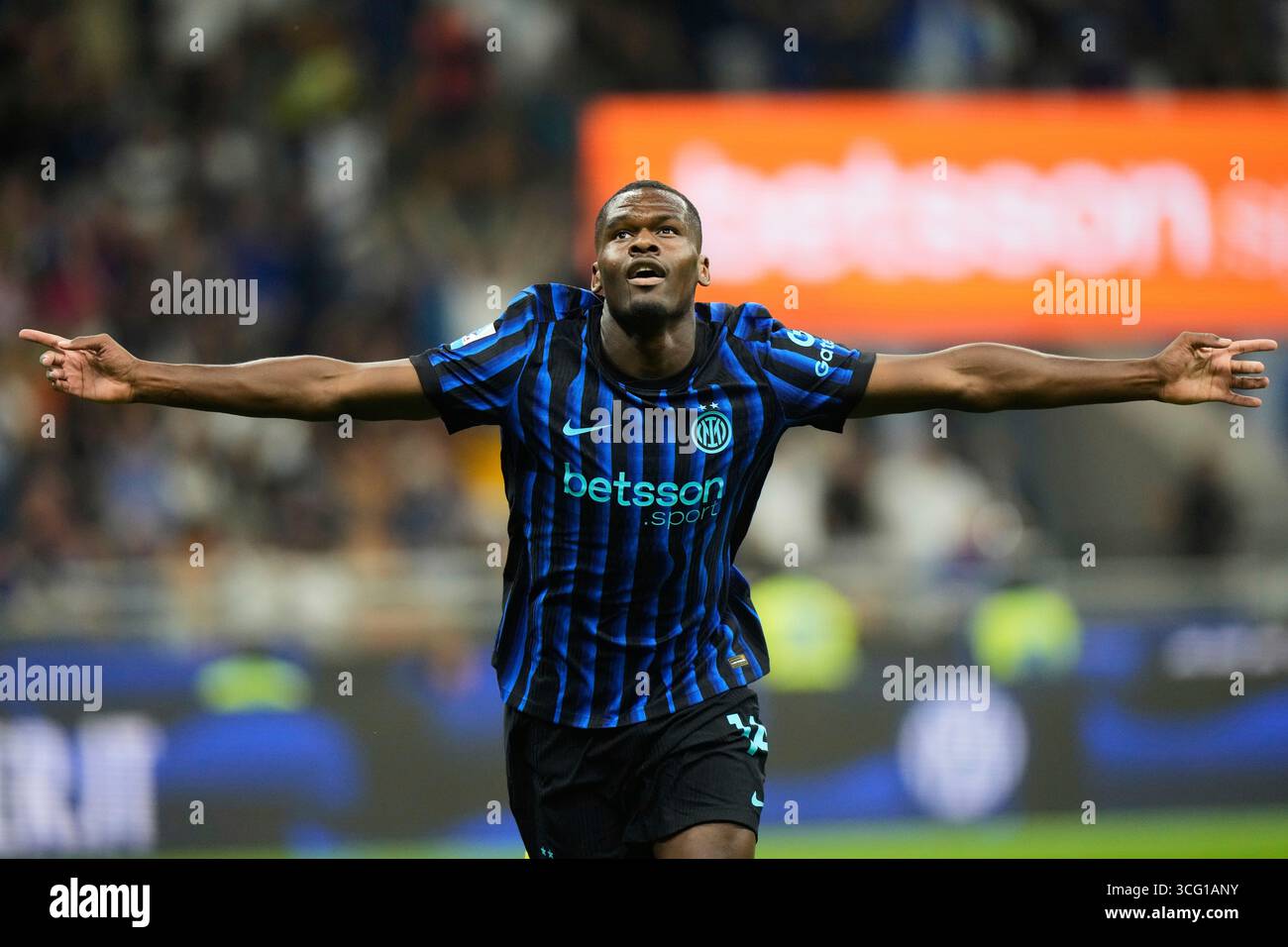 Inter Milan's Ange Yoan Bonny celebrates scoring his side's 5th goal ...