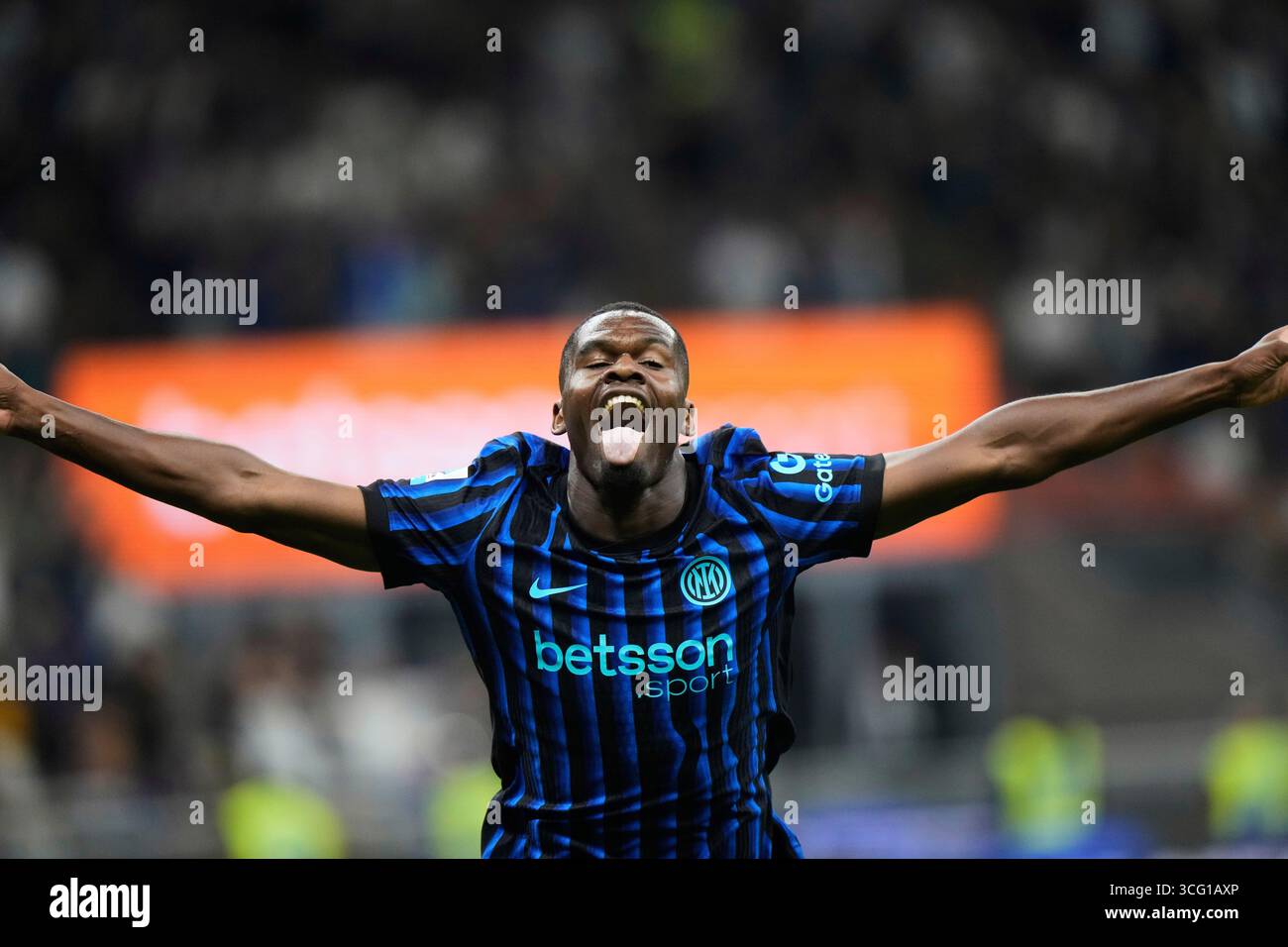 Inter Milan's Ange Yoan Bonny celebrates scoring his side's 5th goal ...