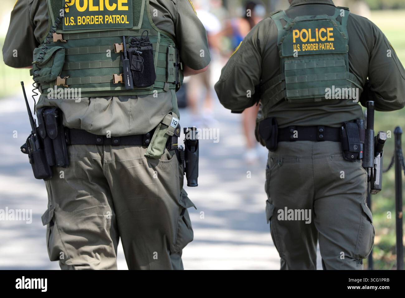 U.S. Customs and Border Protection officers patrol near the Lincoln ...