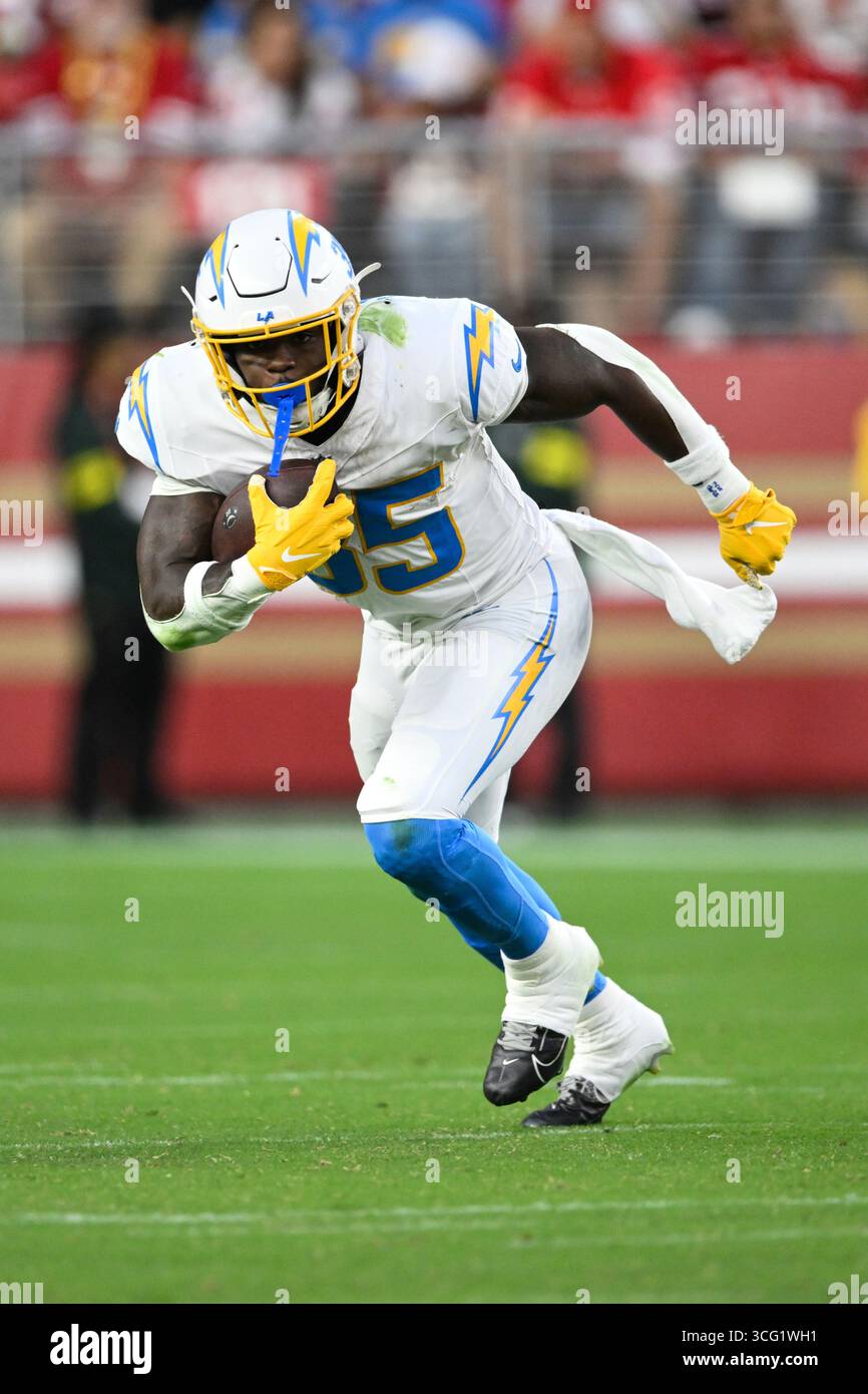 Los Angeles Chargers running back Raheim Sanders (35) runs against the ...