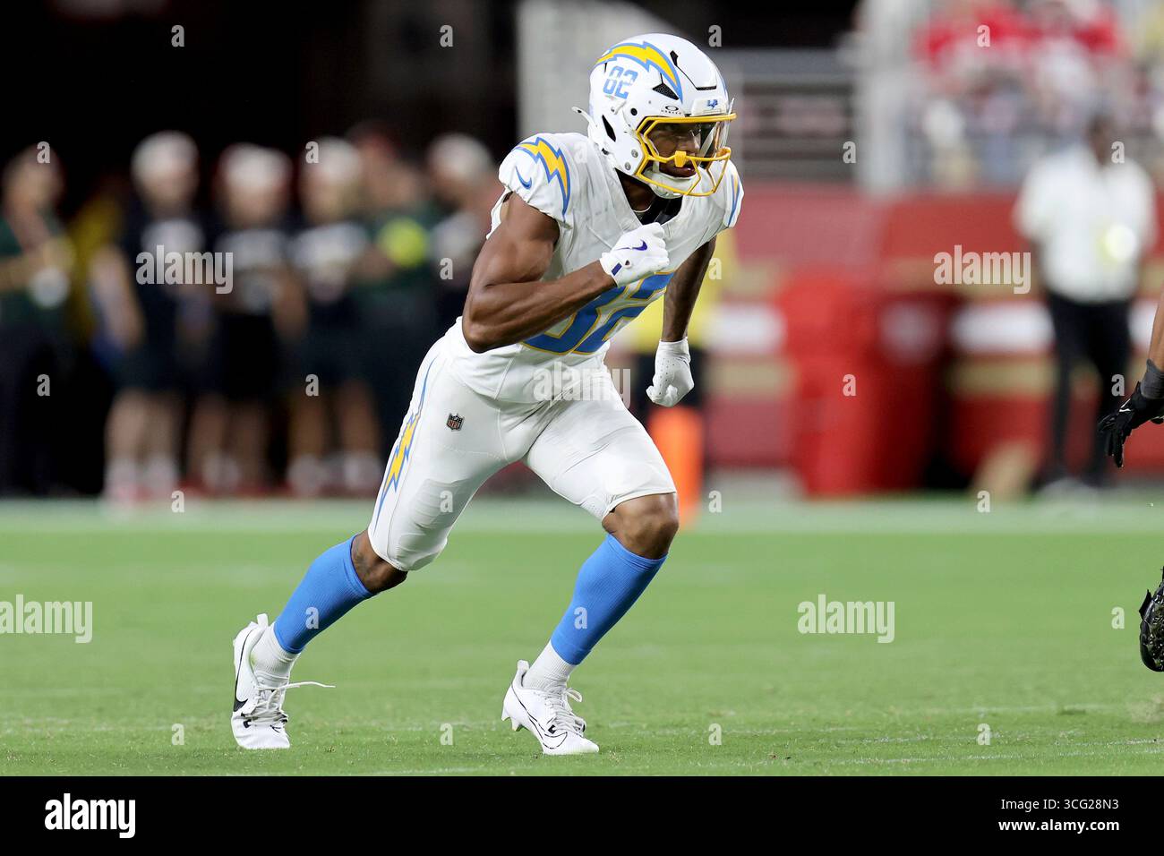 Los Angeles Chargers wide receiver Brenden Rice (82) runs during an NFL ...