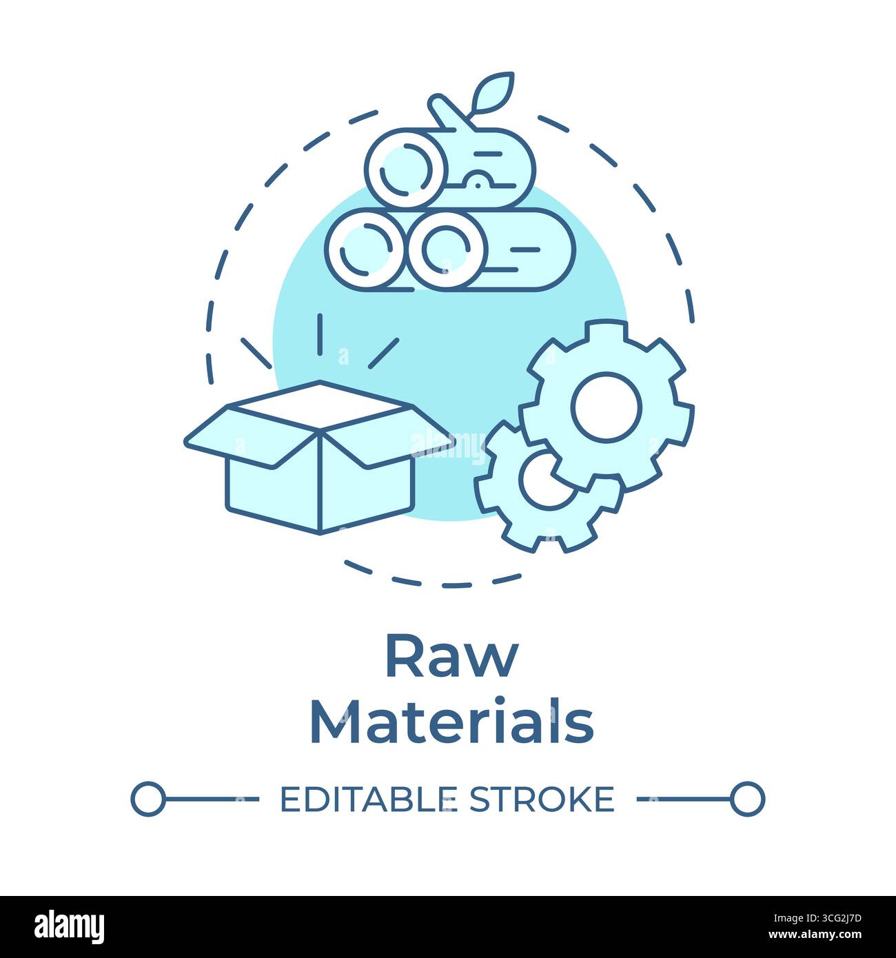 Raw materials soft blue concept icon Stock Vector