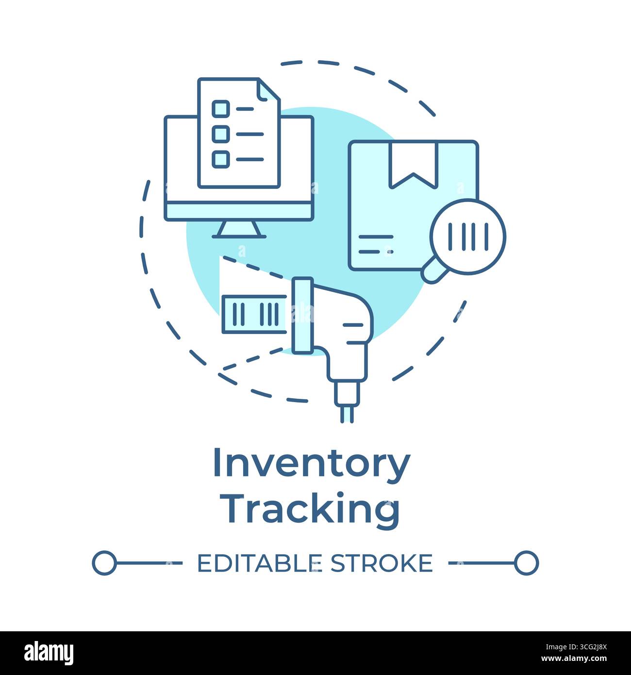 Inventory tracking soft blue concept icon Stock Vector