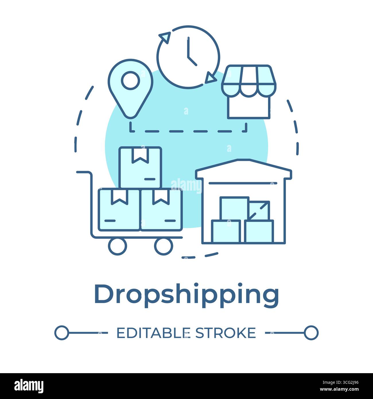 Dropshipping soft blue concept icon Stock Vector
