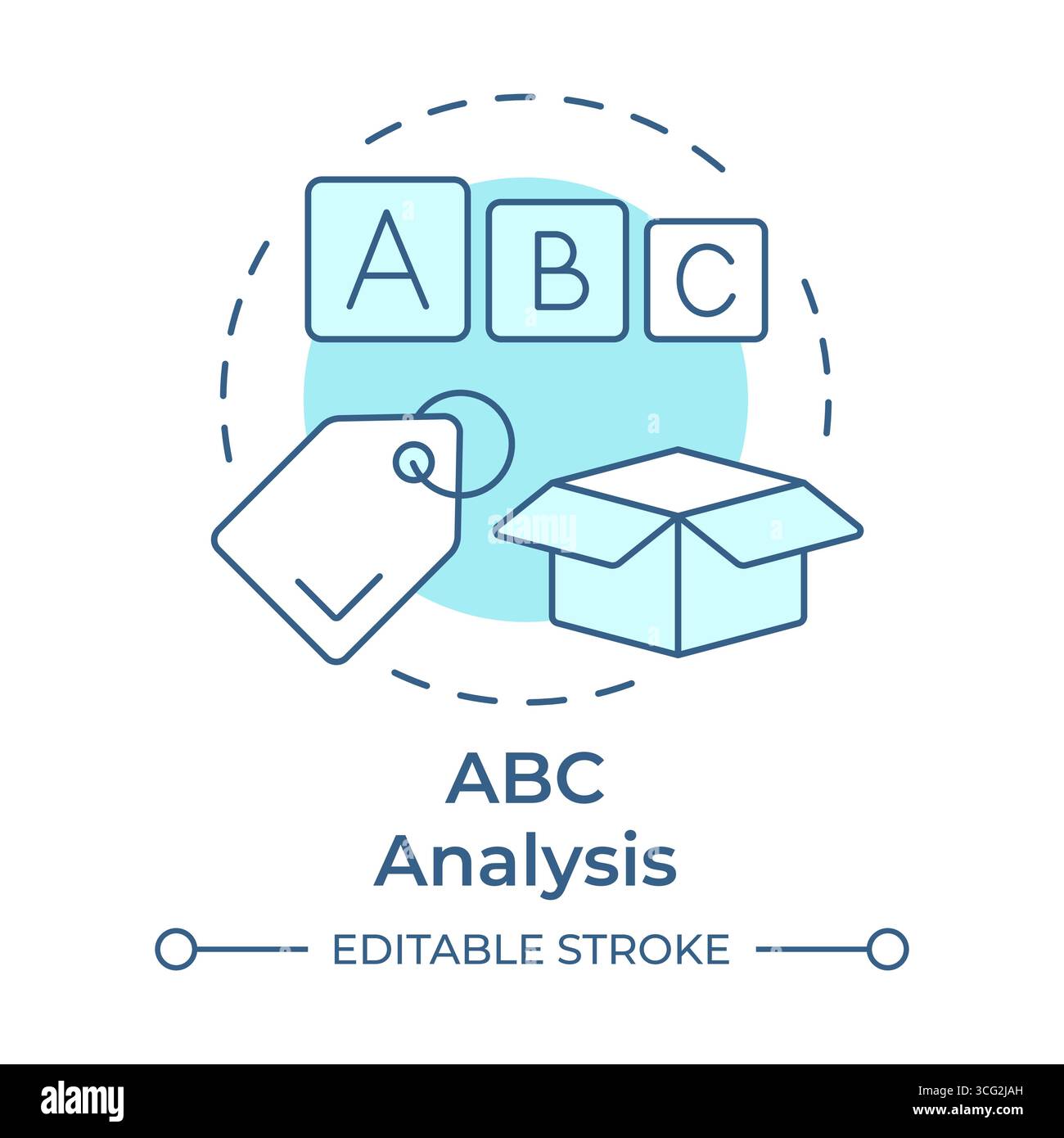 ABC analysis soft blue concept icon Stock Vector Image & Art - Alamy