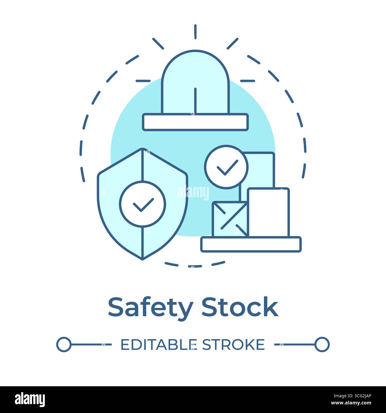 Safety stock soft blue concept icon Stock Vector