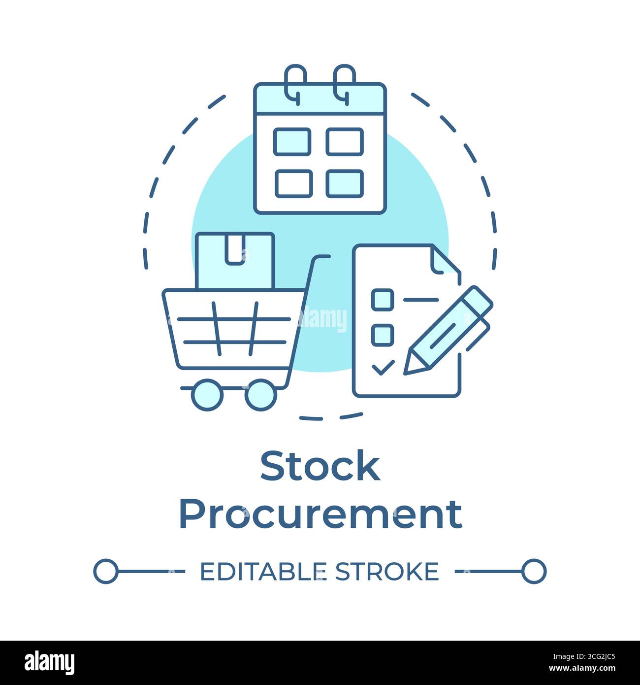 Stock procurement soft blue concept icon Stock Vector Image & Art - Alamy