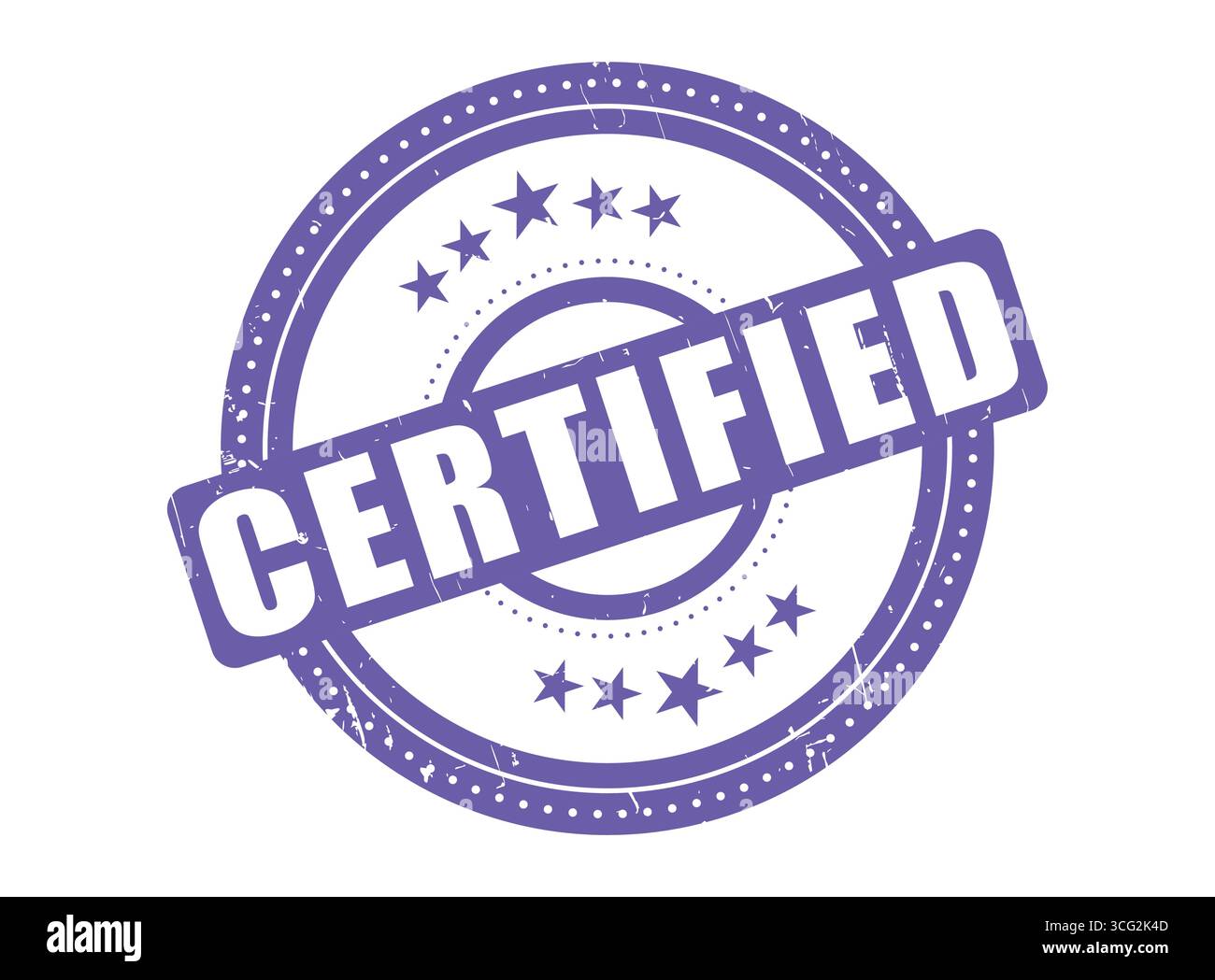 A Certified Rubber Stamp Seal with a Dotted Circle Stock Vector