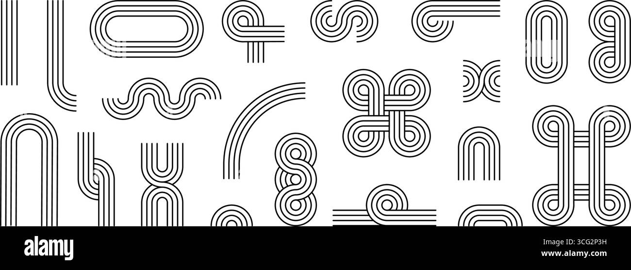 Line abstract arch set. Boho zen arch collection. Simple stroke ...