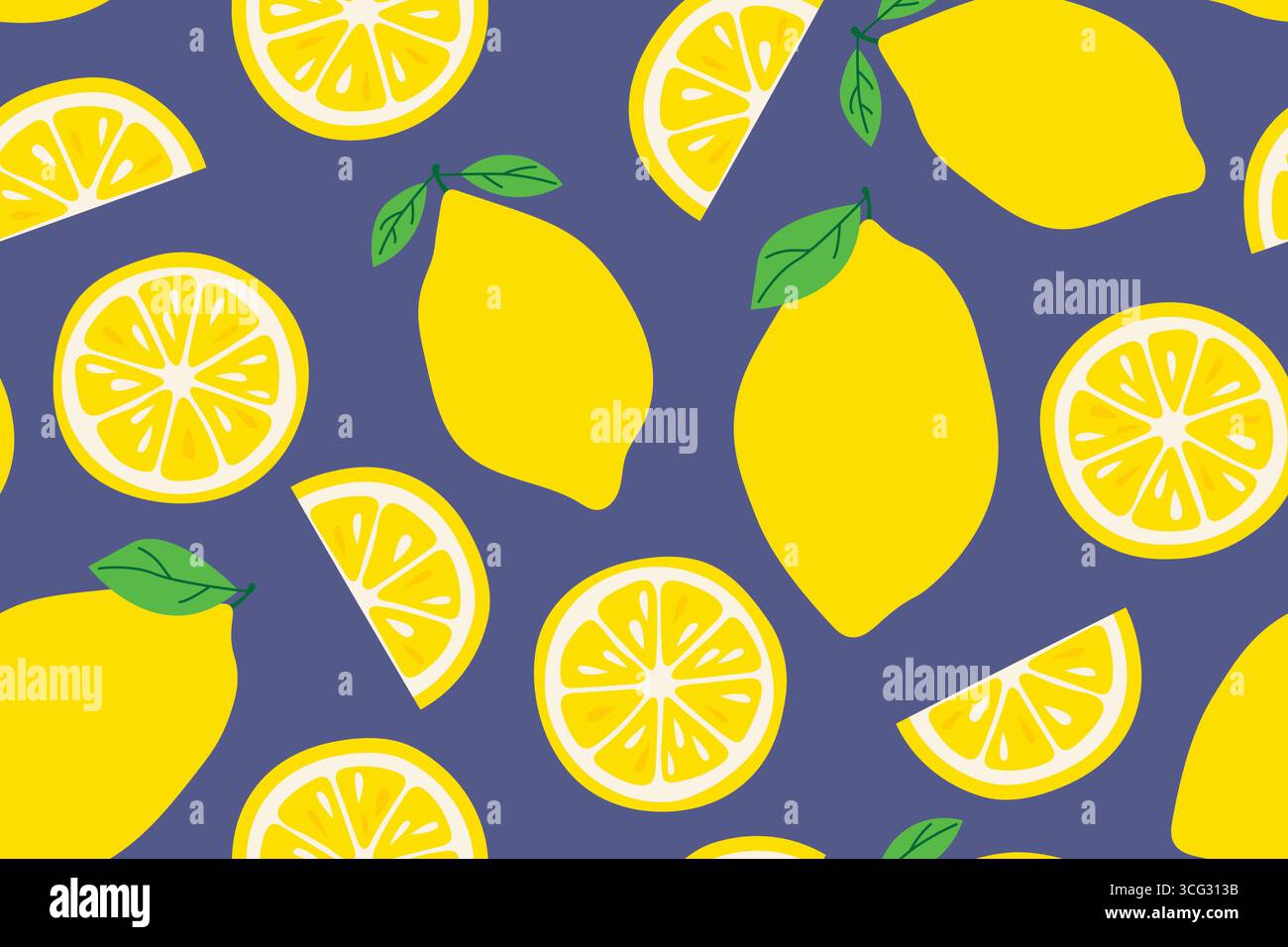 seamless pattern with lemon fruits - vector illustration Stock Vector