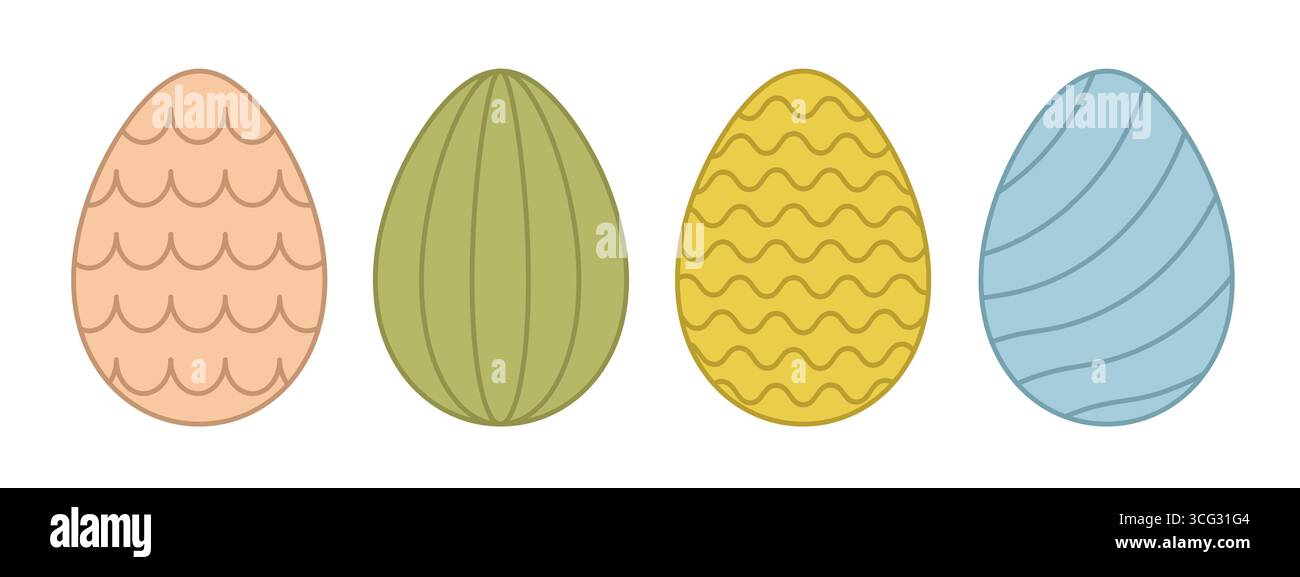 set of colorful easter eggs - vector illustration Stock Vector