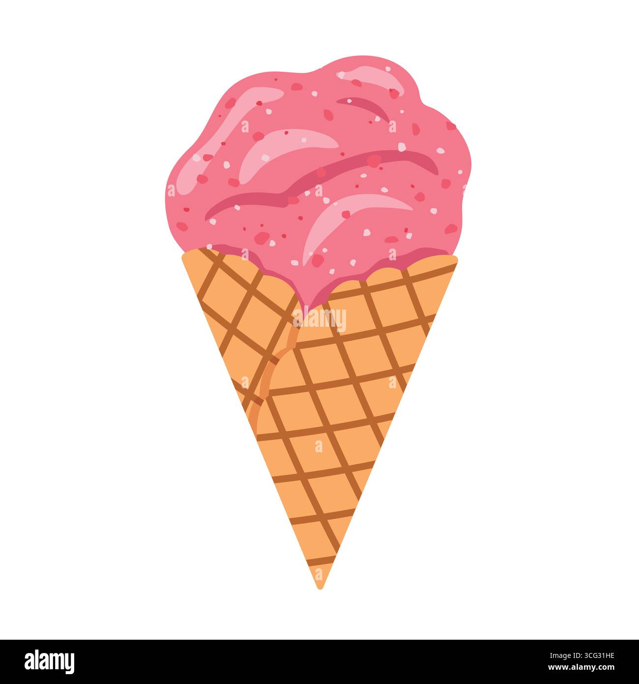 craft ice cream in a waffle cone- vector illustration Stock Vector ...