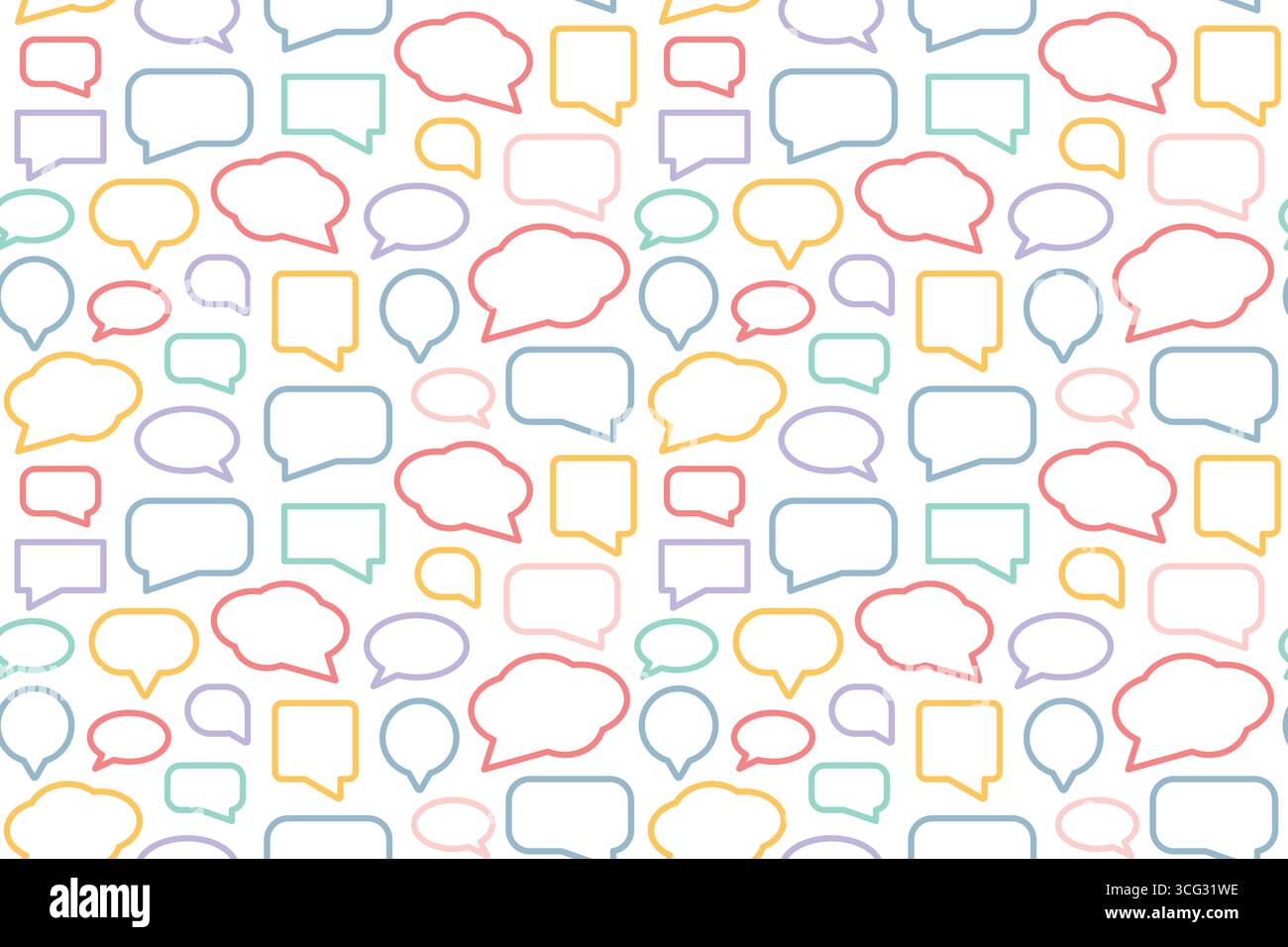 seamless pattern with speech bubbles, chat windows- vector illustration Stock Vector