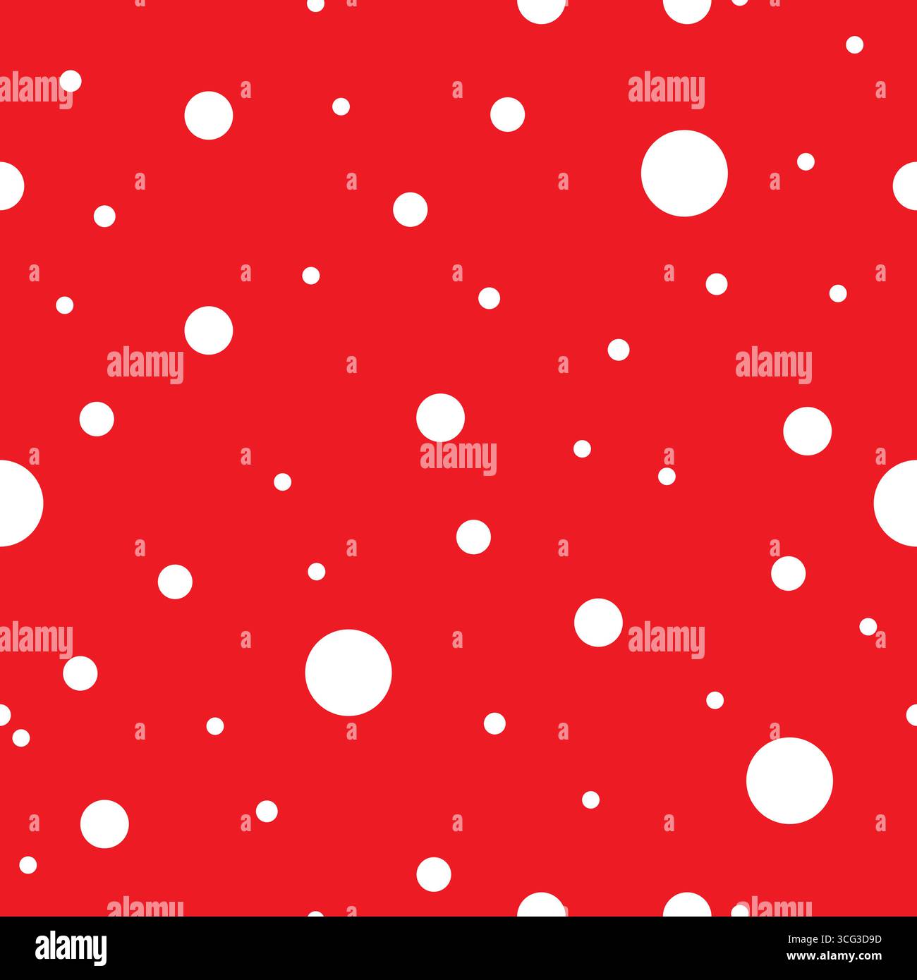 Polkadot Seamless Pattern With Red Background Stock Vector